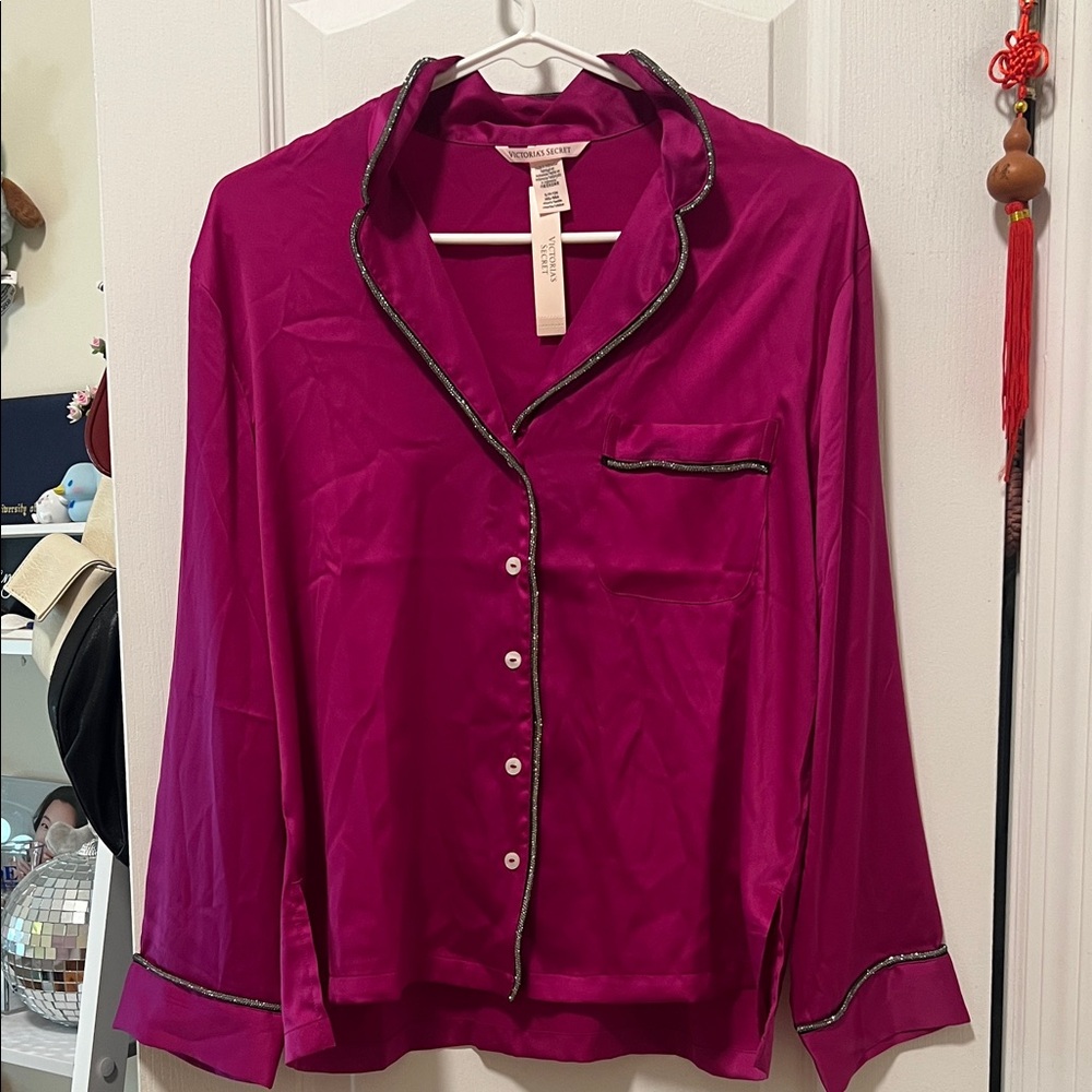 Victoria's Secret Pink Satin Pajama Top